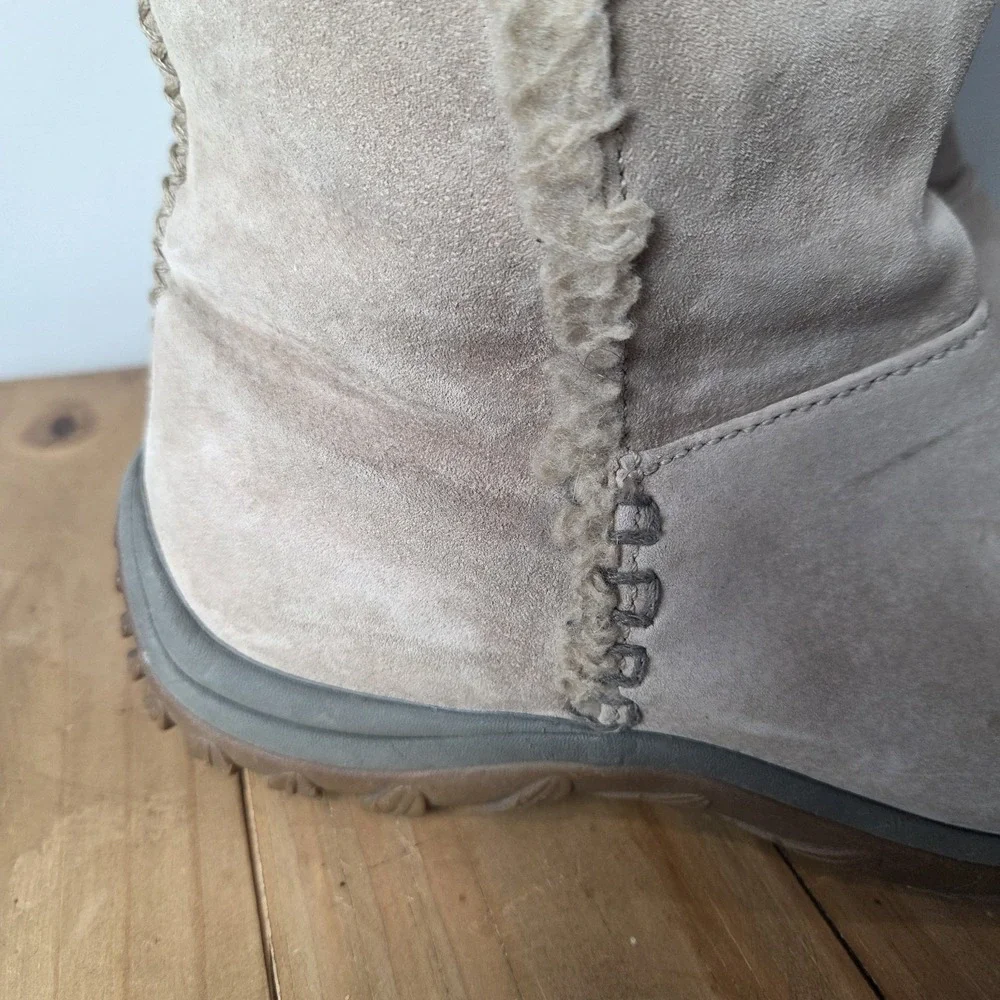 Patagonia Lugano Women's‎ Boots Khaki Suede Waterproof Polartec Primaloft Sz 9.5